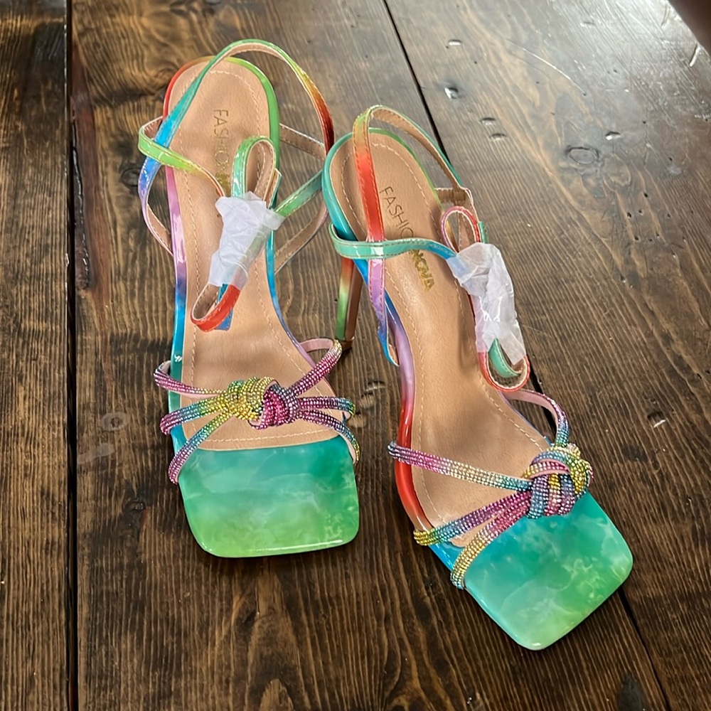 FashionNova Living The Dream Heels - Multi Color / Rainbow
